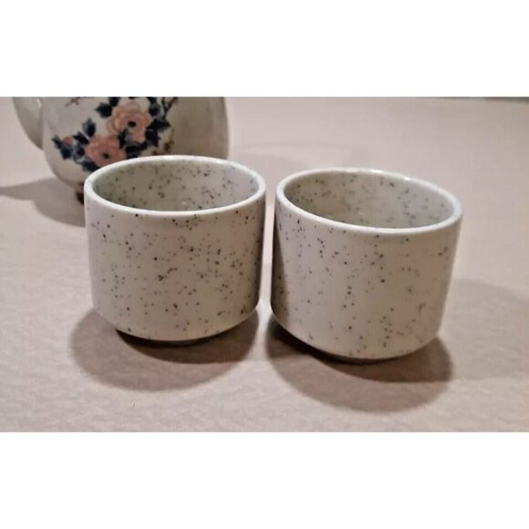 *Japanese Armbee Cherry Blossom Sakura Ceramic Wicker Handle Teapot w 4 Cups - Picture 8 of 9